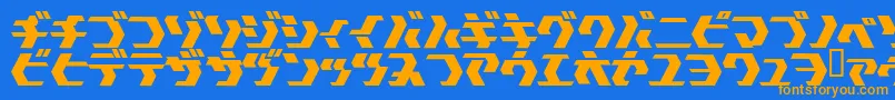 Tokyosquare Font – Orange Fonts on Blue Background