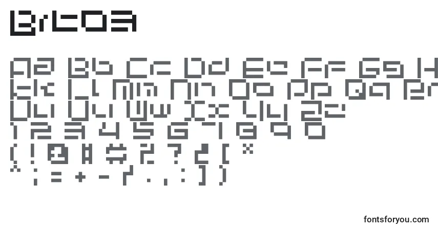 Czcionka Bit03 – alfabet, cyfry, specjalne znaki