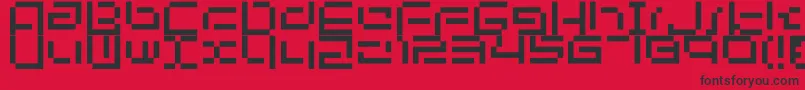 Bit03-fontti – mustat fontit punaisella taustalla