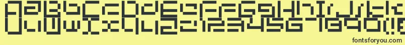 Bit03-fontti – mustat fontit keltaisella taustalla