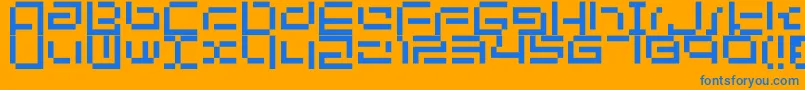 Bit03 Font – Blue Fonts on Orange Background