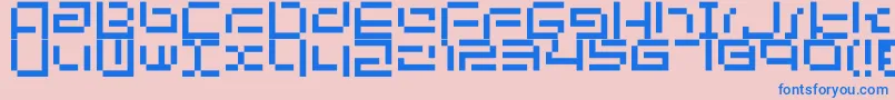 フォントBit03 – ピンクの背景に青い文字