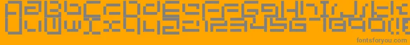 Bit03-fontti – harmaat kirjasimet oranssilla taustalla