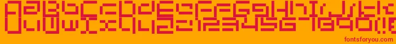 フォントBit03 – オレンジの背景に赤い文字