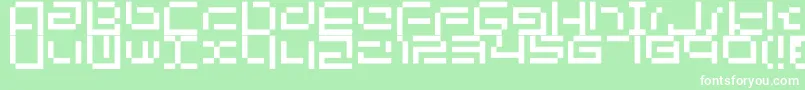 Bit03-Schriftart – Weiße Schriften auf grünem Hintergrund