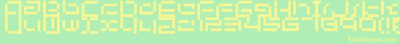 Шрифт Bit03 – жёлтые шрифты на зелёном фоне