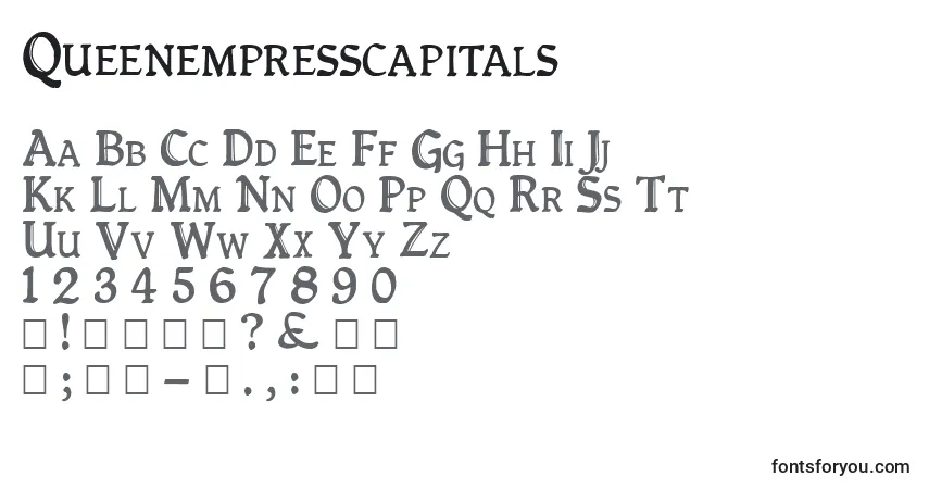 Fuente Queenempresscapitals - alfabeto, números, caracteres especiales