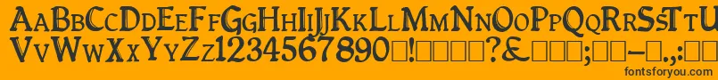 Queenempresscapitals Font – Black Fonts on Orange Background