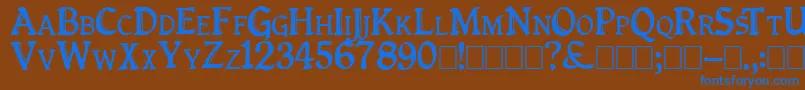 Queenempresscapitals Font – Blue Fonts on Brown Background