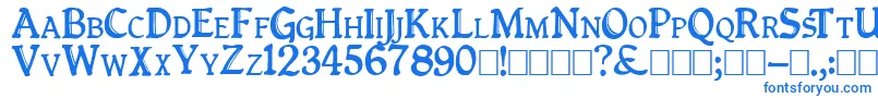 Queenempresscapitals Font – Blue Fonts on White Background