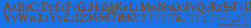 Queenempresscapitals Font – Brown Fonts on Blue Background