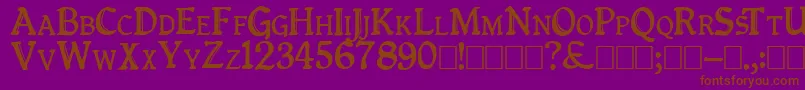 Queenempresscapitals Font – Brown Fonts on Purple Background