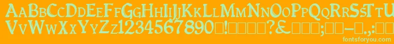 Queenempresscapitals Font – Green Fonts on Orange Background