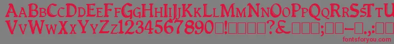 Queenempresscapitals Font – Red Fonts on Gray Background