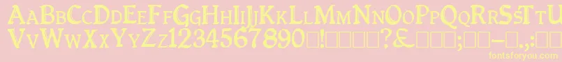 Queenempresscapitals Font – Yellow Fonts on Pink Background