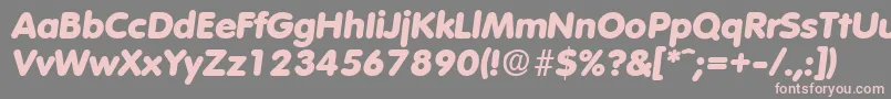 フォントVolkswagenExtraboldita – 灰色の背景にピンクのフォント