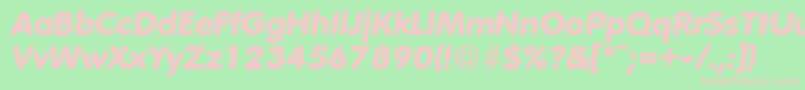 VolkswagenExtraboldita-fontti – vaaleanpunaiset fontit vihreällä taustalla