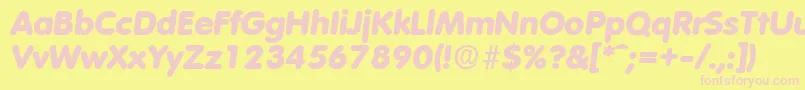 VolkswagenExtraboldita Font – Pink Fonts on Yellow Background