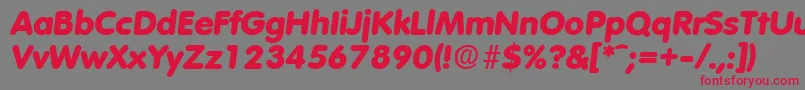 VolkswagenExtraboldita Font – Red Fonts on Gray Background