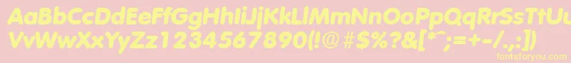 VolkswagenExtraboldita Font – Yellow Fonts on Pink Background