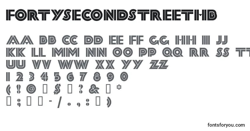 Schriftart Fortysecondstreethb – Alphabet, Zahlen, spezielle Symbole