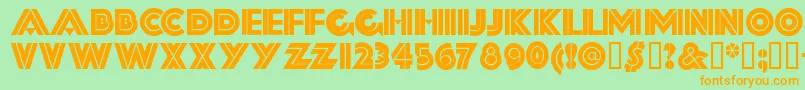 Weitere Informationen zur Fortysecondstreethb-Schriftart Fortysecondstreethb-Schriftart – Orangefarbene Schriften auf grünem Hintergrund