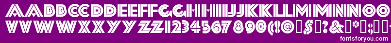 フォントFortysecondstreethb – 紫の背景に白い文字