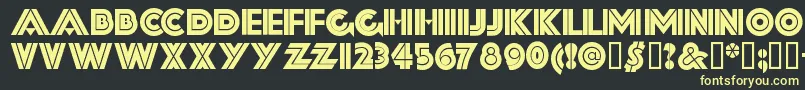 フォントFortysecondstreethb – 黒い背景に黄色の文字