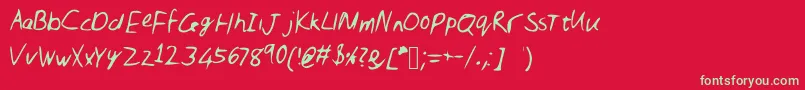 Nic Font – Green Fonts on Red Background