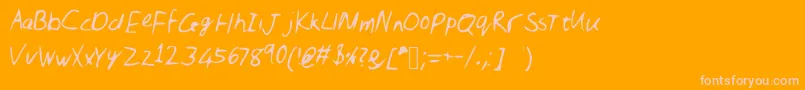 フォントNic – オレンジの背景にピンクのフォント