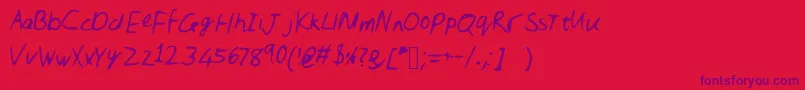 Nic Font – Purple Fonts on Red Background