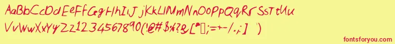 Nic Font – Red Fonts on Yellow Background