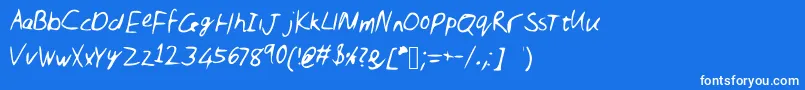 Weitere Informationen zur Nic-Schriftart Nic-Schriftart – Weiße Schriften auf blauem Hintergrund