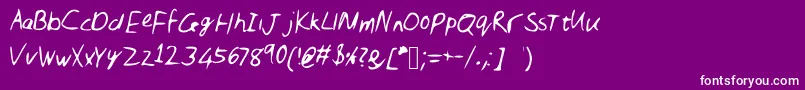 Weitere Informationen zur Nic-Schriftart Nic-Schriftart – Weiße Schriften auf violettem Hintergrund