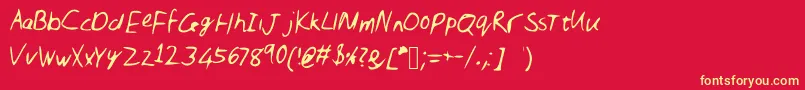 フォントNic – 黄色の文字、赤い背景