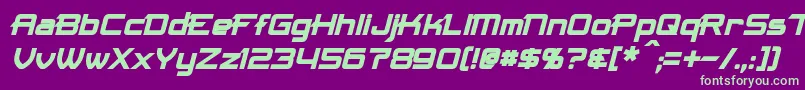 フォントMaximizeBoldItalic – 紫の背景に緑のフォント