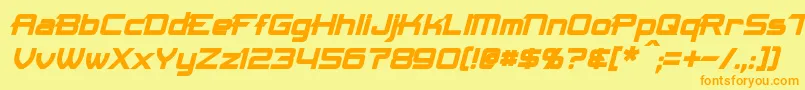 フォントMaximizeBoldItalic – オレンジの文字が黄色の背景にあります。