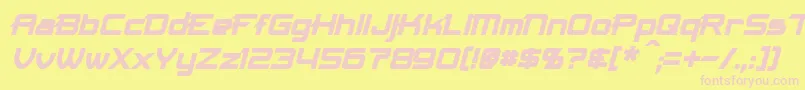 フォントMaximizeBoldItalic – ピンクのフォント、黄色の背景
