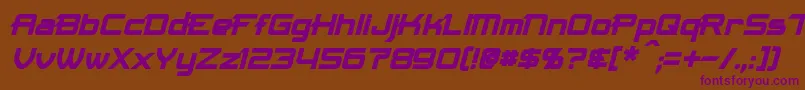 MaximizeBoldItalic-fontti – violetit fontit ruskealla taustalla