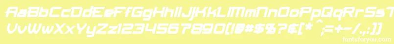 フォントMaximizeBoldItalic – 黄色い背景に白い文字