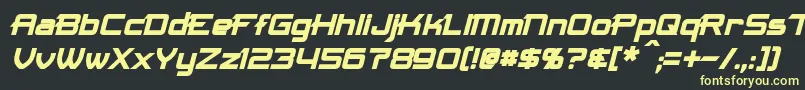 フォントMaximizeBoldItalic – 黒い背景に黄色の文字