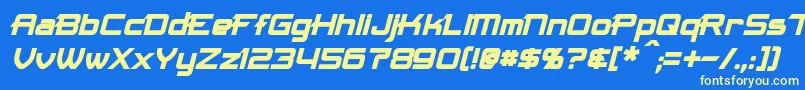 フォントMaximizeBoldItalic – 黄色の文字、青い背景