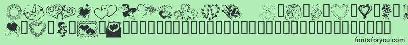 KrKatsGotANewValentine Font – Black Fonts on Green Background