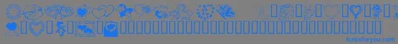 KrKatsGotANewValentine Font – Blue Fonts on Gray Background