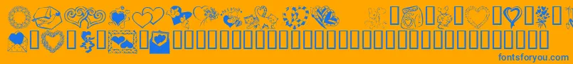 Шрифт KrKatsGotANewValentine – синие шрифты на оранжевом фоне