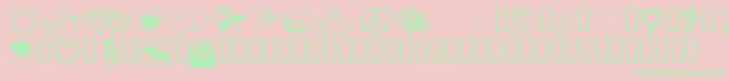 KrKatsGotANewValentine Font – Green Fonts on Pink Background