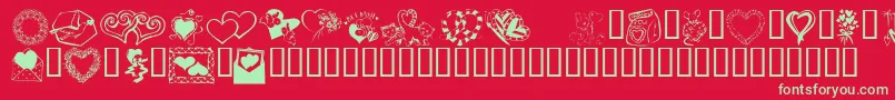 KrKatsGotANewValentine Font – Green Fonts on Red Background