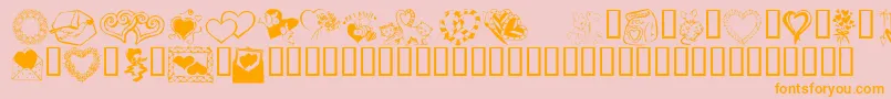 KrKatsGotANewValentine-Schriftart – Orangefarbene Schriften auf rosa Hintergrund