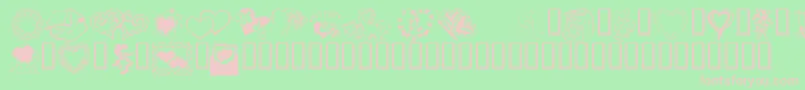 Fonte KrKatsGotANewValentine – fontes rosa em um fundo verde
