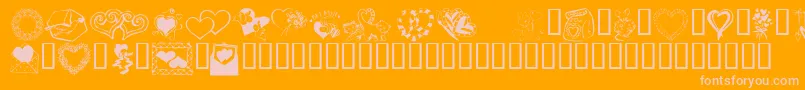 KrKatsGotANewValentine Font – Pink Fonts on Orange Background
